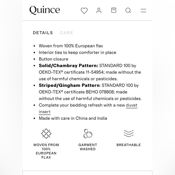 Quince European Linen Duvet - Picture 4 of 4